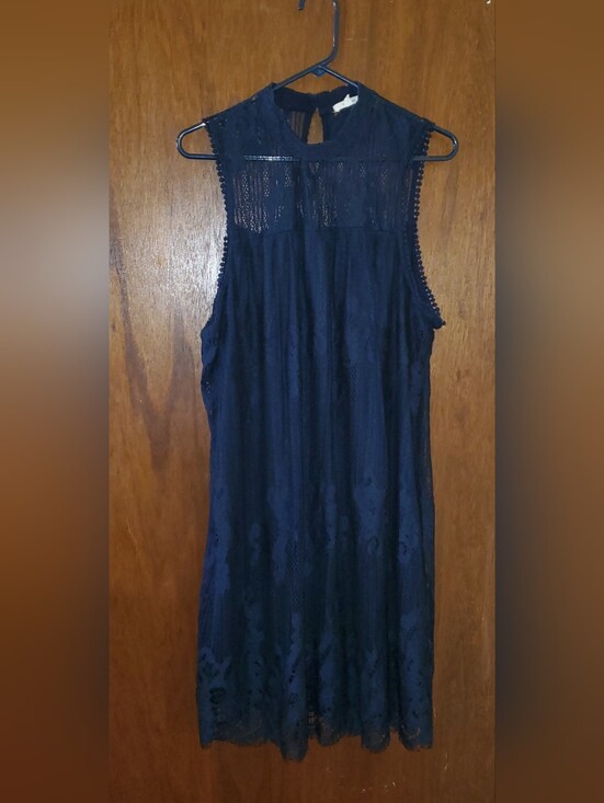 Maurices Dresses & Skirts - Maurices Plus Sz 2 Navy Lace High-Neck Dress